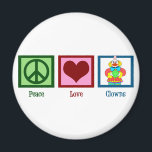 Peace Love Clowns Magnet<br><div class="desc">A cute clown gift.</div>