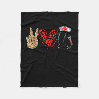 Peace Love Cma Certified Medical Istant Stethoscop Fleece Blanket