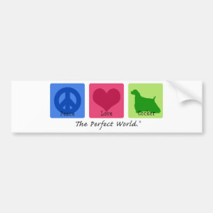 Peace Love Cocker Spaniel Bumper Sticker