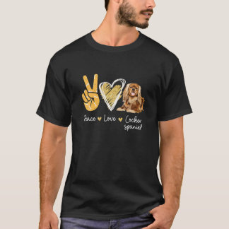 Peace Love Cocker Spaniel Dog Lovers T-Shirt