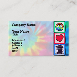 Peace, Love, Coffee Business Card