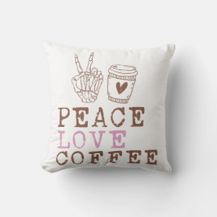 Peace Love Coffee Cushion