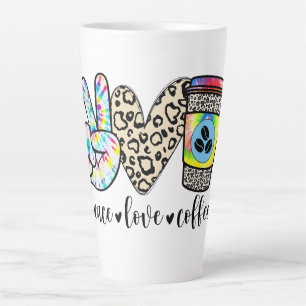 Peace love coffee latte mug