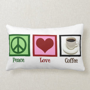 Peace Love Coffee Lumbar Cushion