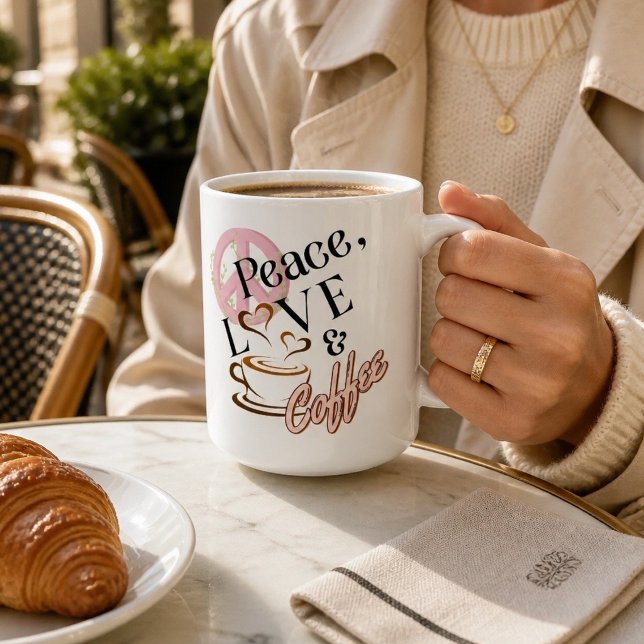 "Peace, Love & Coffee" Mug (Creator Uploaded)