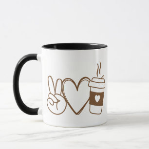 Peace Love Coffee Simple & Stylish Coffee Design Mug