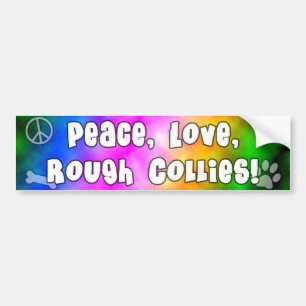 Peace Love Collies Bumper Sticker