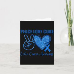 Peace love colon cancer awareness support card