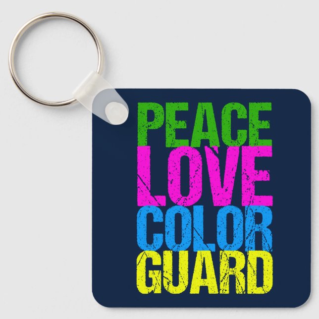 Peace Love Colour Guard Key Ring (Front)