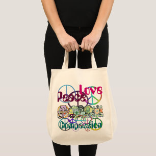 Peace Love Compassion Tote Bag
