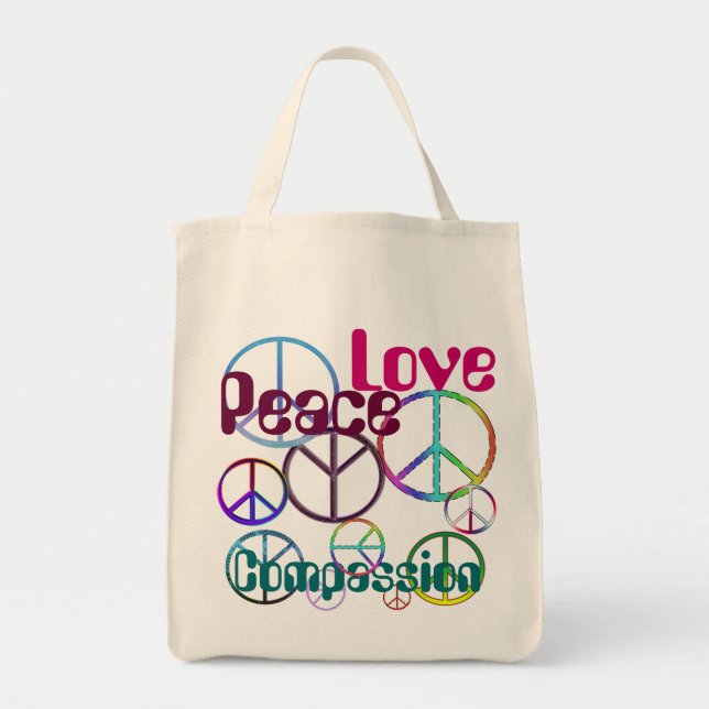 Peace Love Compassion Tote Bag (Front)