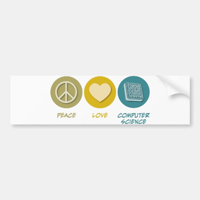 Peace Love Computer Science Bumper Sticker (Front)