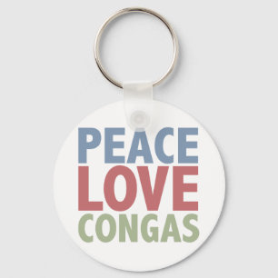 Peace Love Congas Key Ring