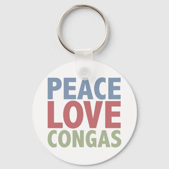 Peace Love Congas Key Ring (Front)