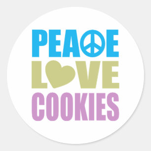 Peace Love Cookies Classic Round Sticker