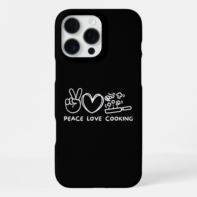 Peace, Love Cooking Retro Cooking Lover Chef Food  iPhone Case (Back)