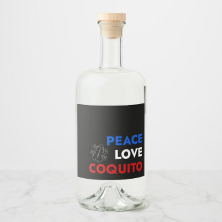 Peace Love Coquito Bottle Label 3.5"x4"