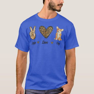 Peace Love Corgi Animal Lover Pet Dog Puppy Owner  T-Shirt