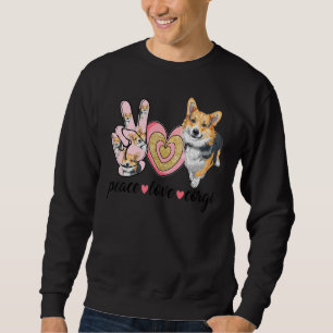 Peace Love Corgi Cute Dog Mum Mother's Day Sweatshirt
