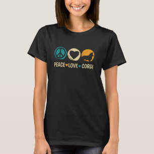 Peace Love Corgi Dog Lover Pembroke Welsh Puppy Ow T-Shirt