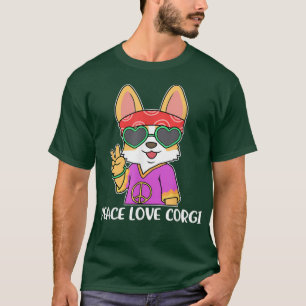 Peace Love Corgi Funny Corgi T-Shirt