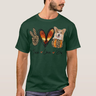 Peace Love CorgiAutumn Peace Dog Lover  T-Shirt