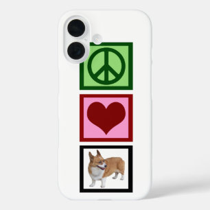 Peace Love Corgis iPhone 16 Case