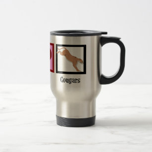 Peace Love Cougars Travel Mug