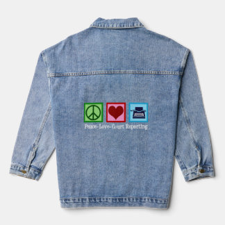 Peace Love Court Reporting Denim Jacket