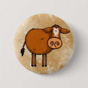 peace love cow 6 cm round badge