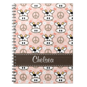 Peace Love Cow Spiral Notebook Journal
