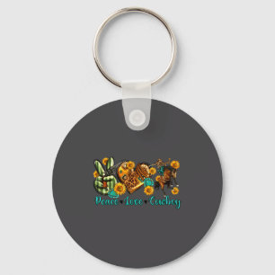 Peace Love Cowboy Western Rodeo Rodeo Life Western Key Ring