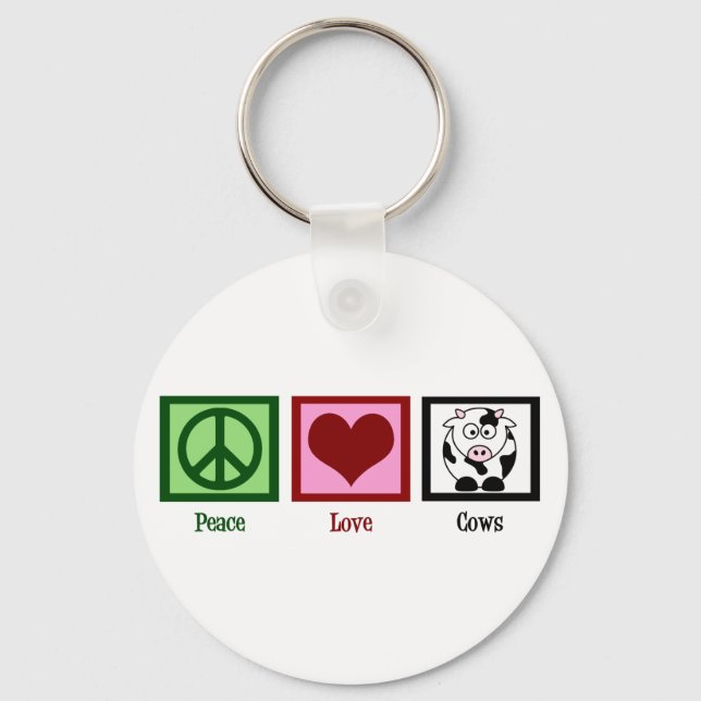 Peace Love Cows Key Ring (Front)