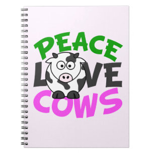 Peace Love Cows Notebook