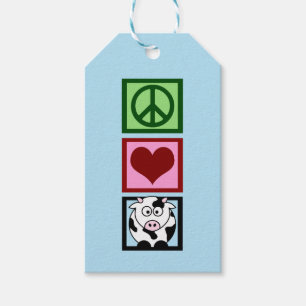 Peace Love Cows (vertical) Gift Tags