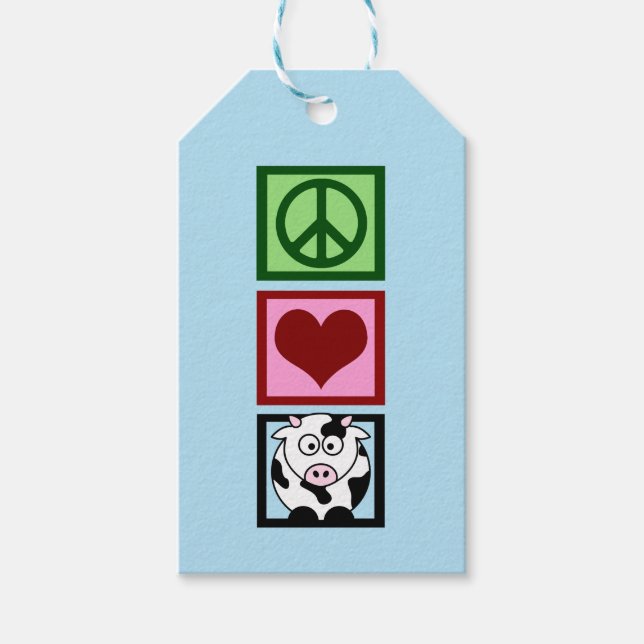 Peace Love Cows (vertical) Gift Tags (Front)