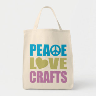 Peace Love Crafts Tote Bag