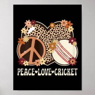 Peace Love Cricket Lover Outfit Cheetah Print Wome