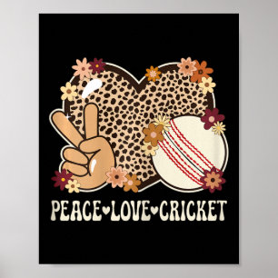 Peace Love Cricket Lover Outfit Cheetah Print Wome