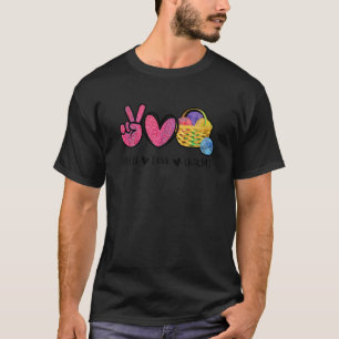 Peace Love Crochet Funny Crocheting Crocheter Croc T-Shirt