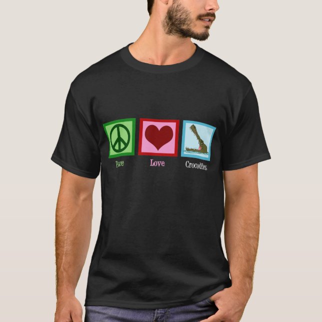 Peace Love Crocodiles T-Shirt (Front)