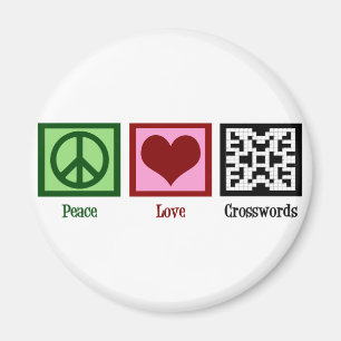 Peace Love Crosswords Magnet