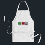 Peace Love Crosswords Standard Apron<br><div class="desc">Crossword puzzles are a great way to challenge the mind. A cute crossword expert gift.</div>