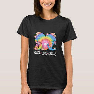 Peace Love Cruise Ship Lover 70s Hippie Outfit Wom T-Shirt
