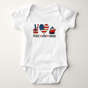 Peace Love Cruise USA Vacation Vibes Baby Bodysuit