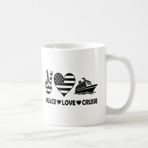 Peace Love Cruise USA Vacation Vibes Coffee Mug