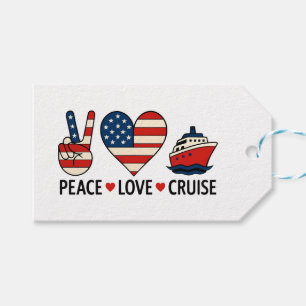 Peace Love Cruise USA Vacation Vibes Gift Tags