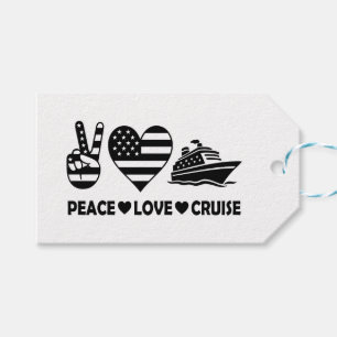 Peace Love Cruise USA Vacation Vibes Gift Tags