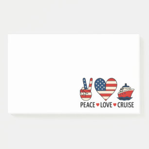 Peace Love Cruise USA Vacation Vibes Post-it Notes