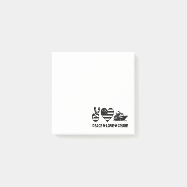 Peace Love Cruise USA Vacation Vibes Post-it Notes (Front)